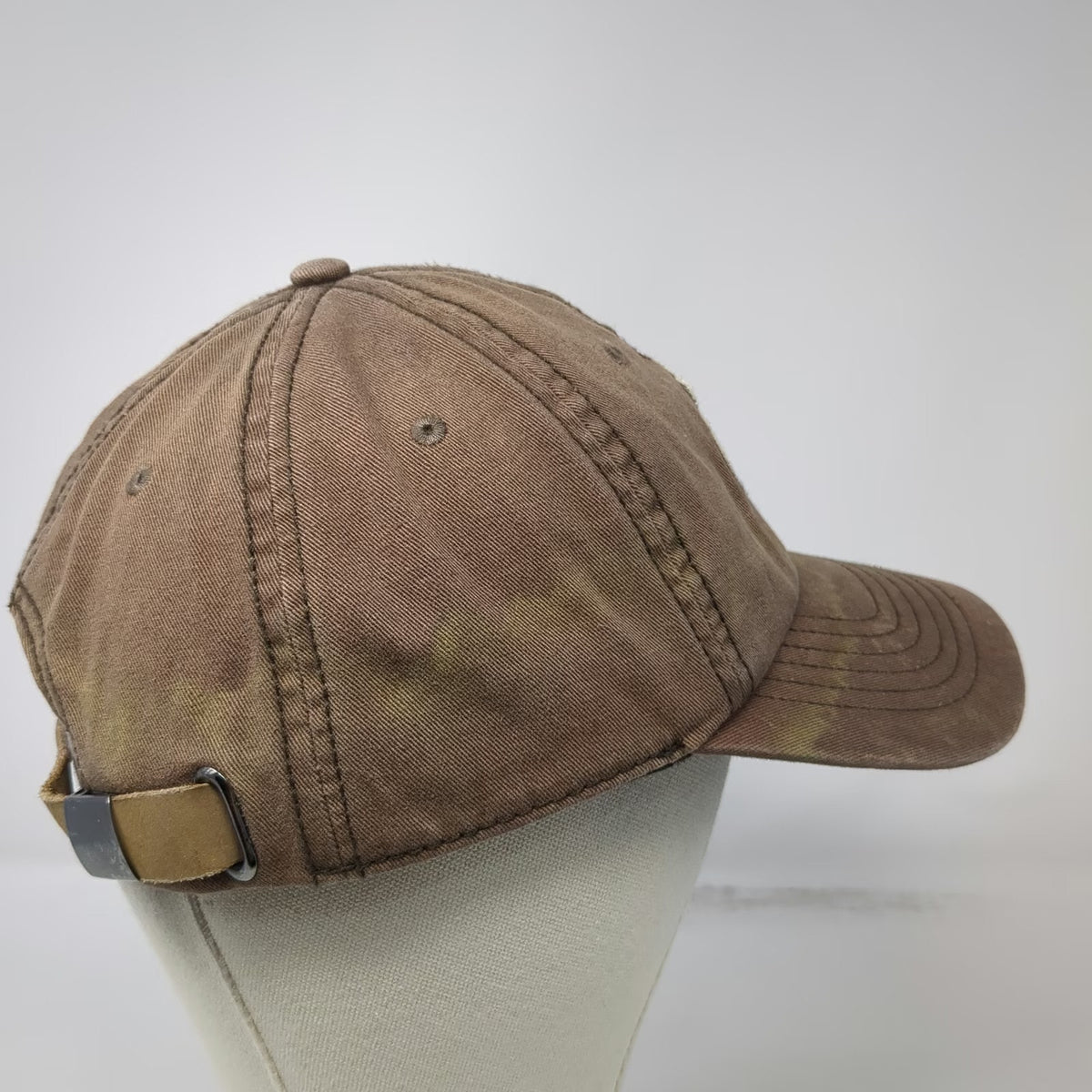 Life is Good Baseball Cap Brown One Size Motorcycle Ride On Camo Slideback Hat