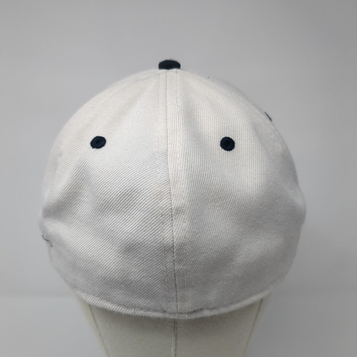 NP Fitted Hat White 7 1/4 Embroidered Vented Holes 6 Panel The Game Pro