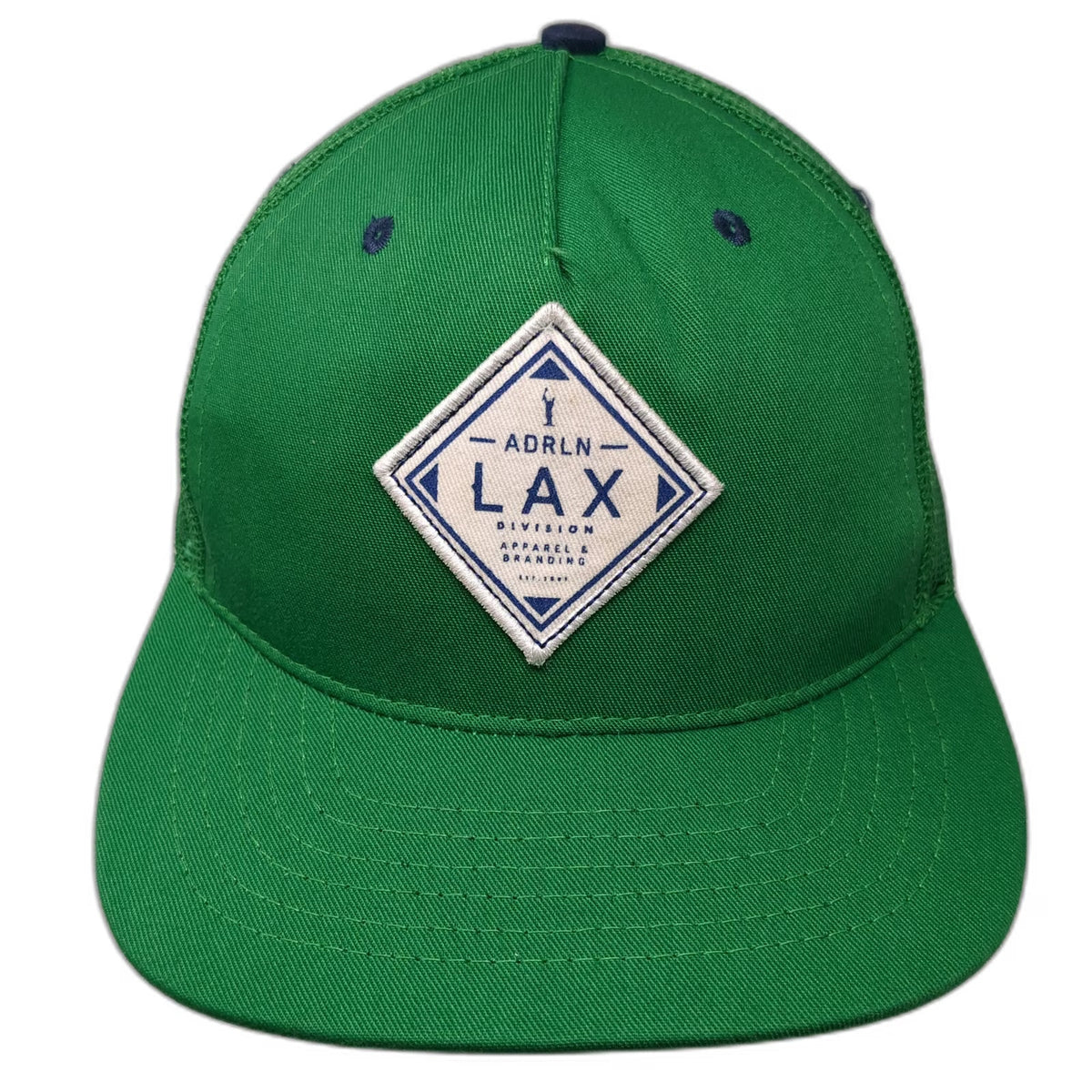Adrenaline Trucker Hat Green One Size LAX Division Apparel Branding Snapback