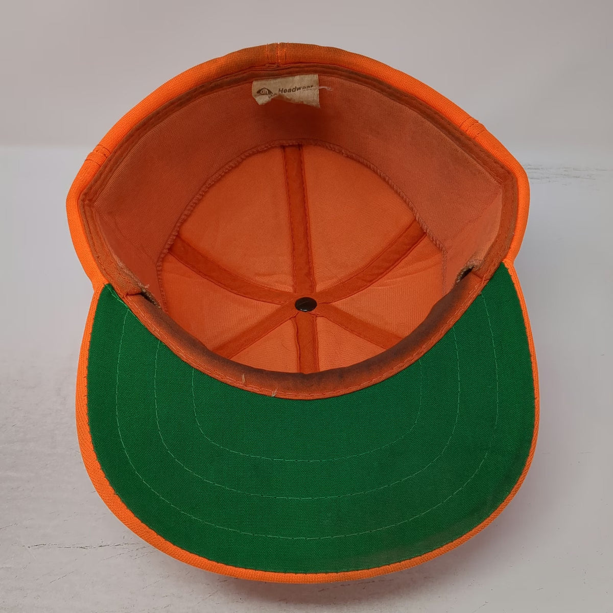 dh Headwear Baseball Cap Orange L Green Underbrim Fitted Hunting Blank Hat
