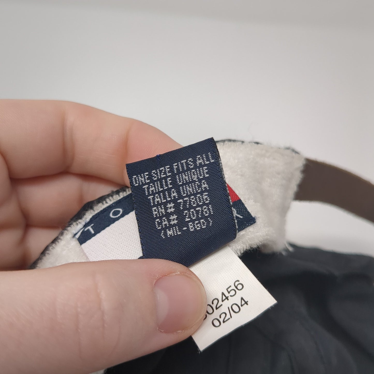 Hilfiger Spell Out Slideback Hat Black One Size Adjustable Leather Strap