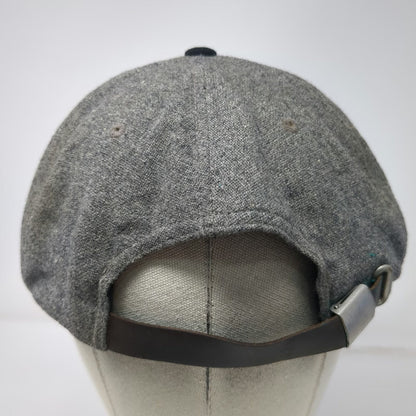 Mammoth Baseball Cap Gray One Size Leather Patch Wool Blend Flat Brim Hat Crown