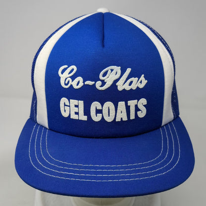AA Headwear Co-Plas Gel Coats Trucker Hat Blue One Size Snapback Adjustable Mesh