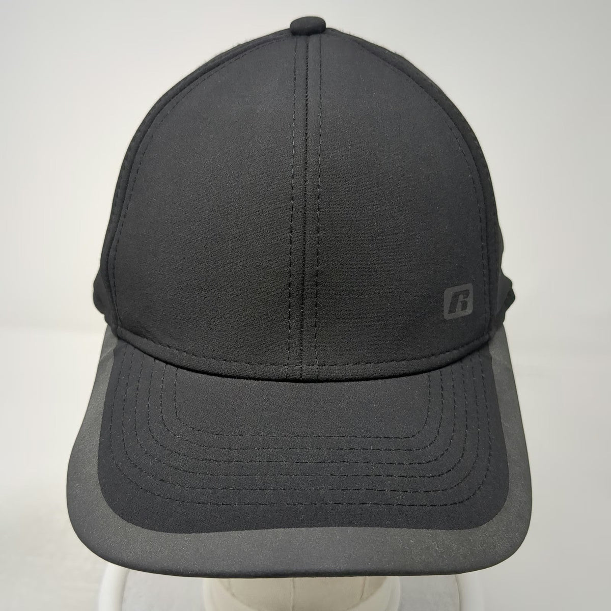 Russell Baseball Cap Black XL Stretch Fit Performance Athletic Heat Transfer Hat
