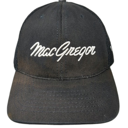 MacGregor Baseball Cap Black XL Fitted Mesh Stretch Fit VIP Golf Hat Performance