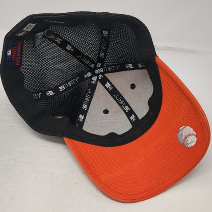 San Francisco Giants MLB New Era Baseball Cap Orange XL 39THIRTY Mesh Back Black