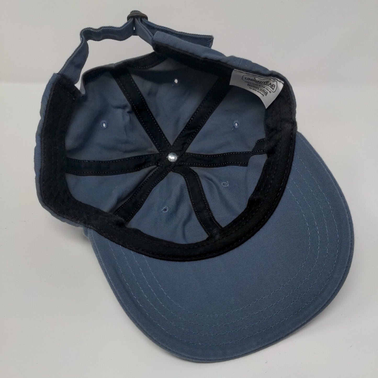 Mountain Slideback Hat Blue One Size Adjustable Embroidered 6 Panel Unionwear
