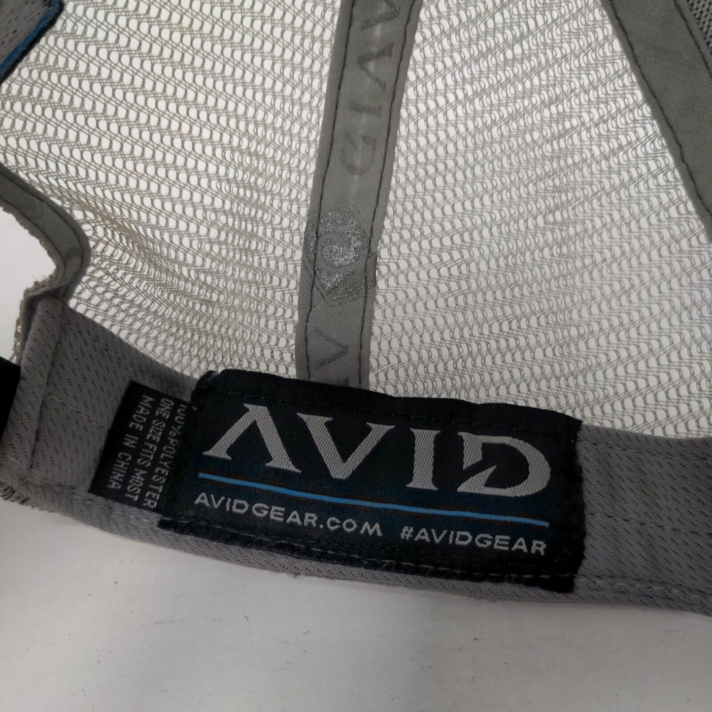 Avid Snapback Mesh Back Trucker Hat Gray OSFM Embroidered Fishing Hook