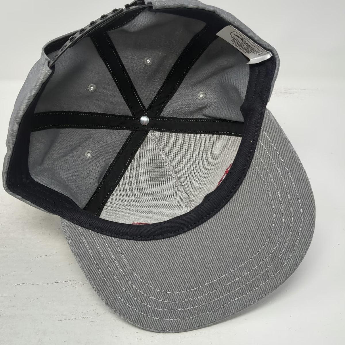 Unionwear 5 Panel Gray One Size Snapback Hat Seattle Iron Workers Local 86 USA