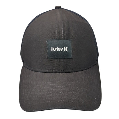 Hurley Patch Snapback Mesh Back Trucker Hat Black One Size 6 Panel