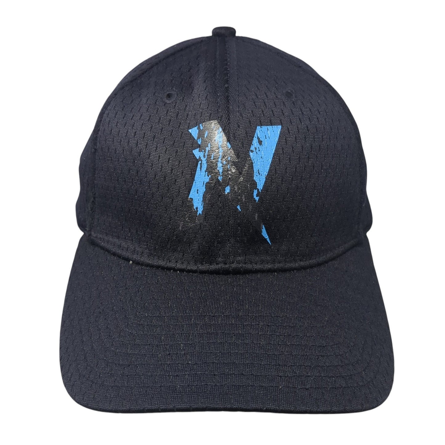 Richardson Fitted Hat Blue Medium Graphic Logo Stretch 6 Panel Outdoor