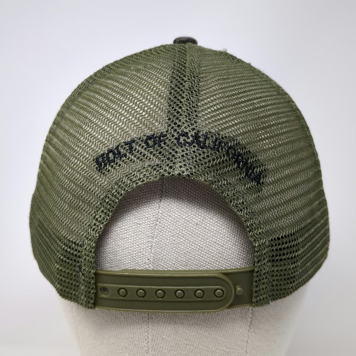 CAT Trucker Hat Green One Size Camo Mesh Snapback Built Of California Workwear