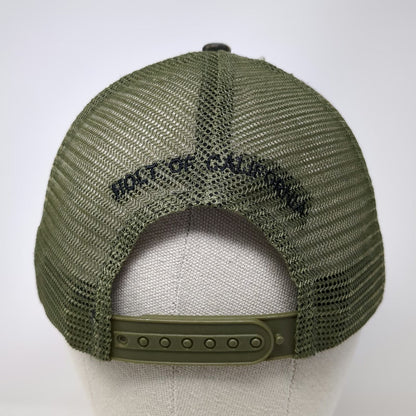 CAT Trucker Hat Green One Size Camo Mesh Snapback Built Of California Workwear