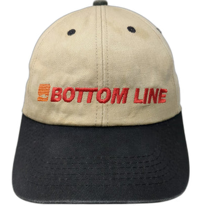 K-Products Baseball Cap Beige Black Bottom Line One Size Slideback Hat Slogan
