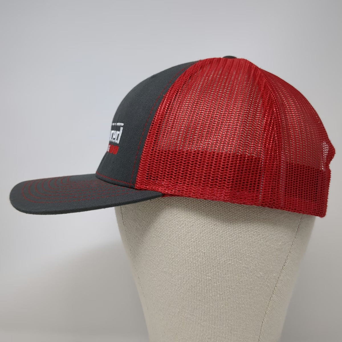 Richardson Trucker Hat Gray Red One Size Advanced Heating Cooling York Mesh Hat