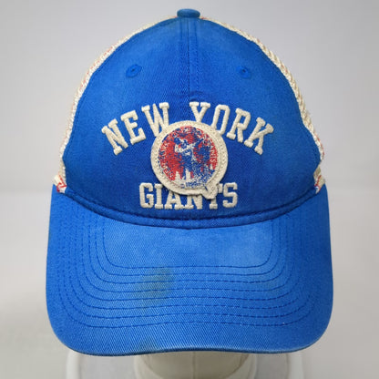 New York Giants NFL Reebok Trucker Hat Blue Beige Red One Size Snapback Mesh