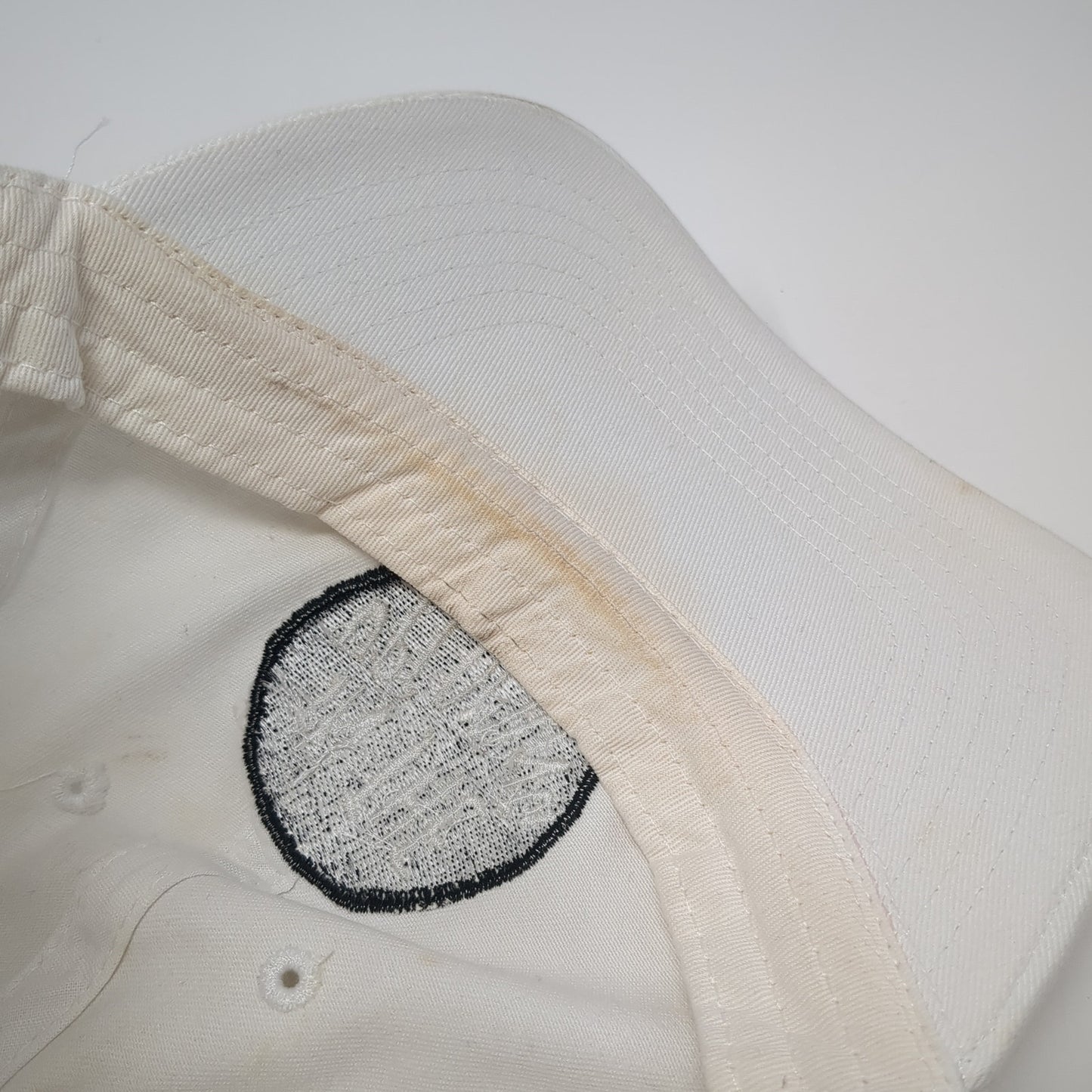 In The Upcoming Slideback Baseball Cap White One Size Adjustable Embroidered
