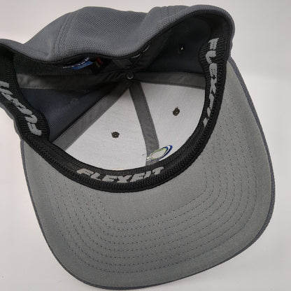 US Ecology Fitted Hat Gray S/M Flexfit Embroidered Sport-Tek 6 Panel
