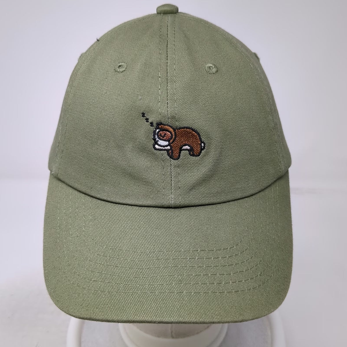 Follow Legend Baseball Cap Green OSFM Embroidered Sleeping Sloth Hat Slideback