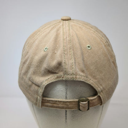 Baseball Cap Beige One Size Yin Yang Graphic Slideback Distressed Cotton Hat