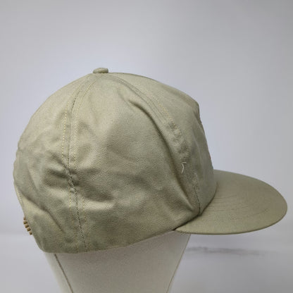 American Sportsman 5 Panel Hat Beige Snapback Buck Bass Made in USA Vintage