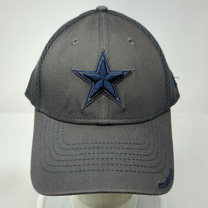 New Era NFL Dallas Cowboys Hat Cap Gray L Mesh Stretch Fit Star Logo Blue Brim