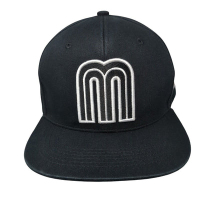 M Mexico Flag Snapback Hat Black One Size Adjustable Embroidered