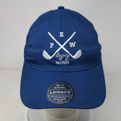 PEW Legacy Golf Club Strapback Hat Blue One Size Cool Fit Adjustable