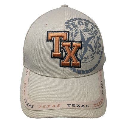 Baseball Cap Beige One Size Texas State Seal TX Embroidery Graphic Hat Strapback