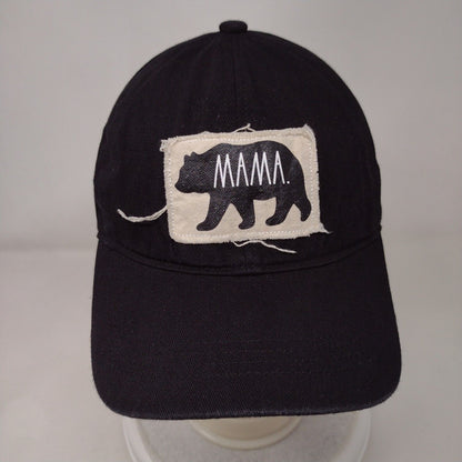 MAMA Slideback Hat Black OSFM Adjustable Patch 6 Panel Rae Dunn Cotton