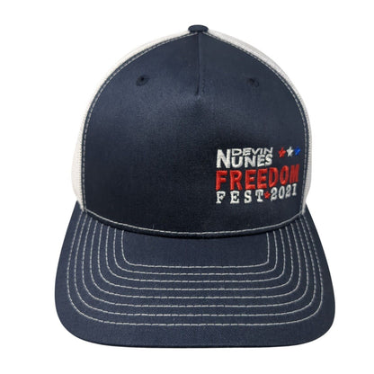 Devin Nunes Freedom Fest 2021 Snapback Trucker Hat Blue One Size Outdoor