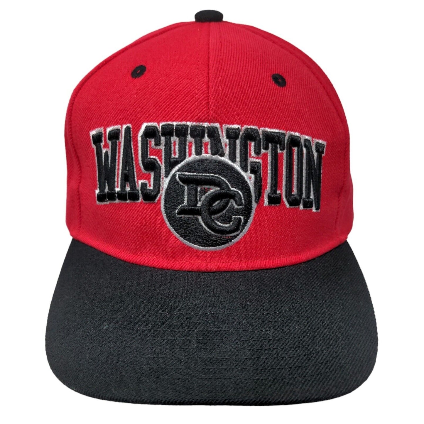USA Brand Men's Snapback Hat Red Adjustable Embroidered Washington DC Logo