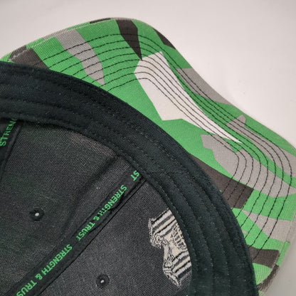 KG Specialties Green Camo Trucker Hat One Size Mesh Snapback Grenade Logo Black