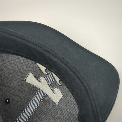 Billabong Snapback Black One Size Flat Brim Hat Embroidered Wave Logo Cotton