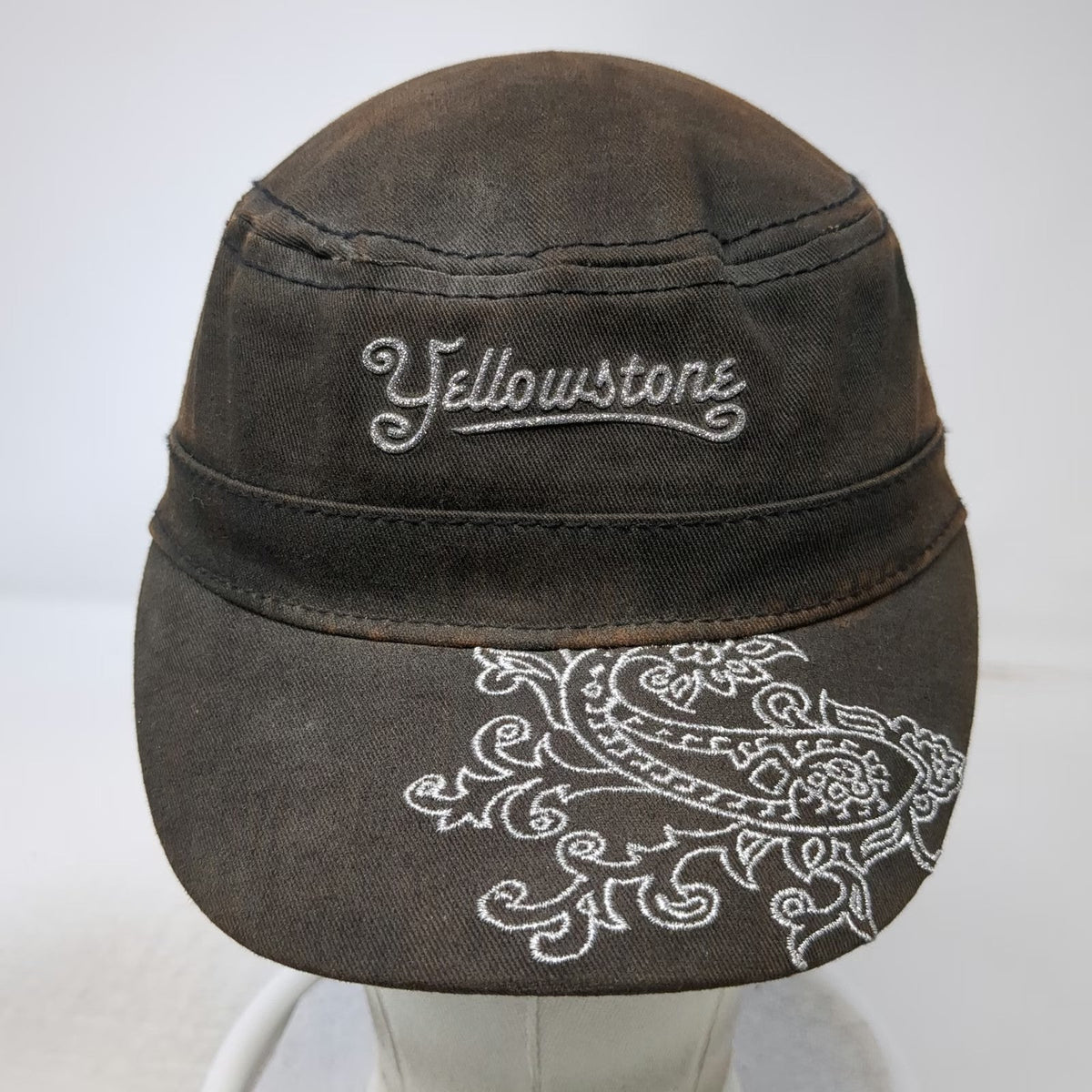 Noble Wear Army Cap Black One Size Yellowstone Paisley Embroidery Cotton Hat