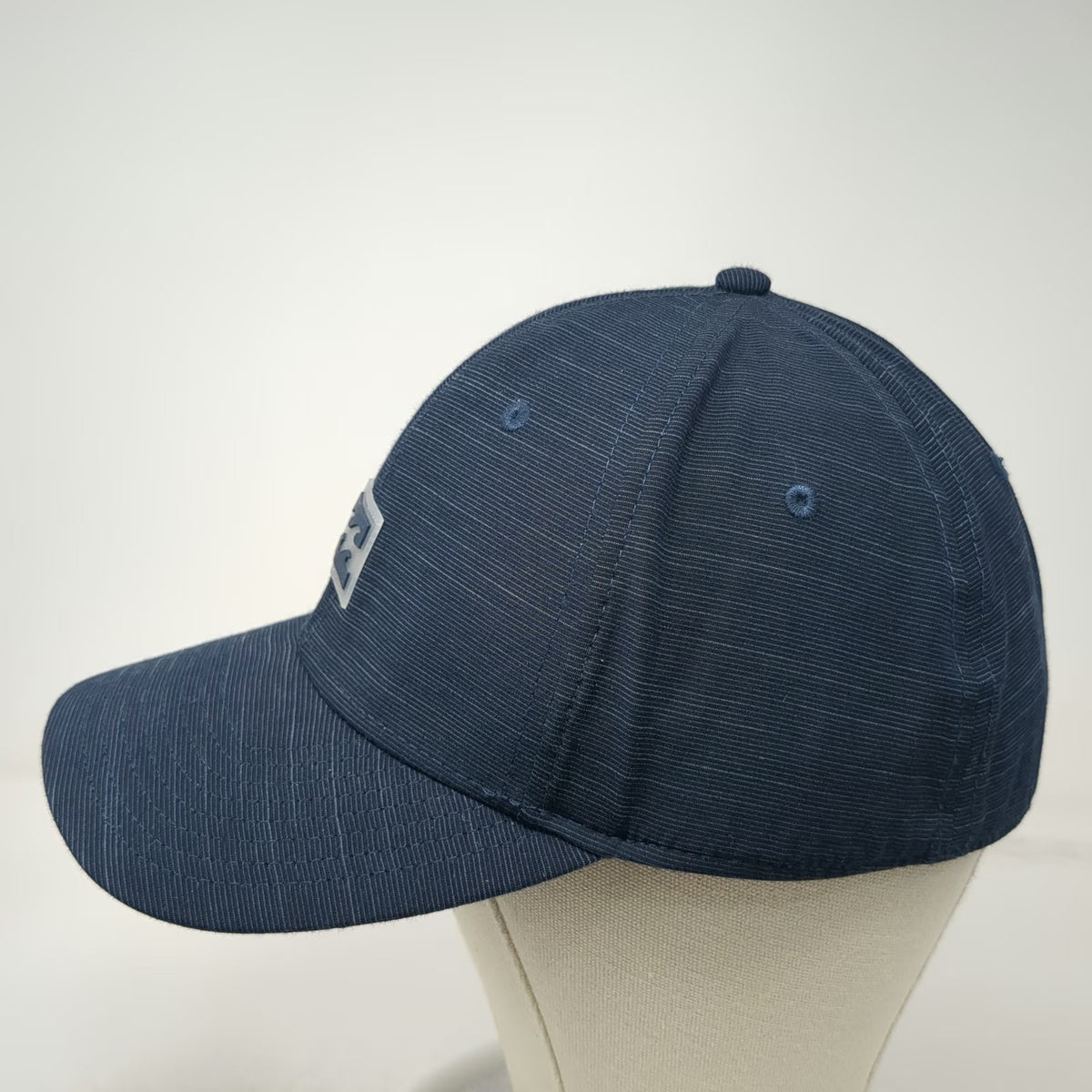 Billabong Baseball Cap Blue XL Fitted Textured Wave Logo Rubber Patch Flexfit