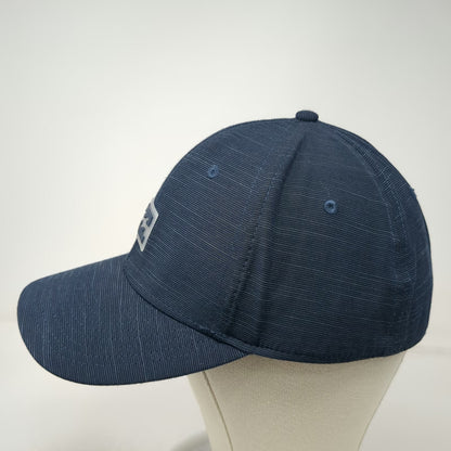 Billabong Baseball Cap Blue XL Fitted Textured Wave Logo Rubber Patch Flexfit