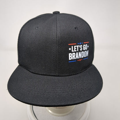 Let's Go Brandon Snapback Hat Black OSFA Adjustable Solid 6 Panel