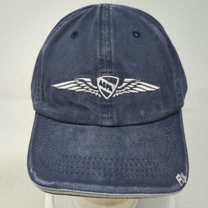 AOPA Baseball Cap Blue One Size Embroidered Logo Fly Brim Slideback Cotton hat