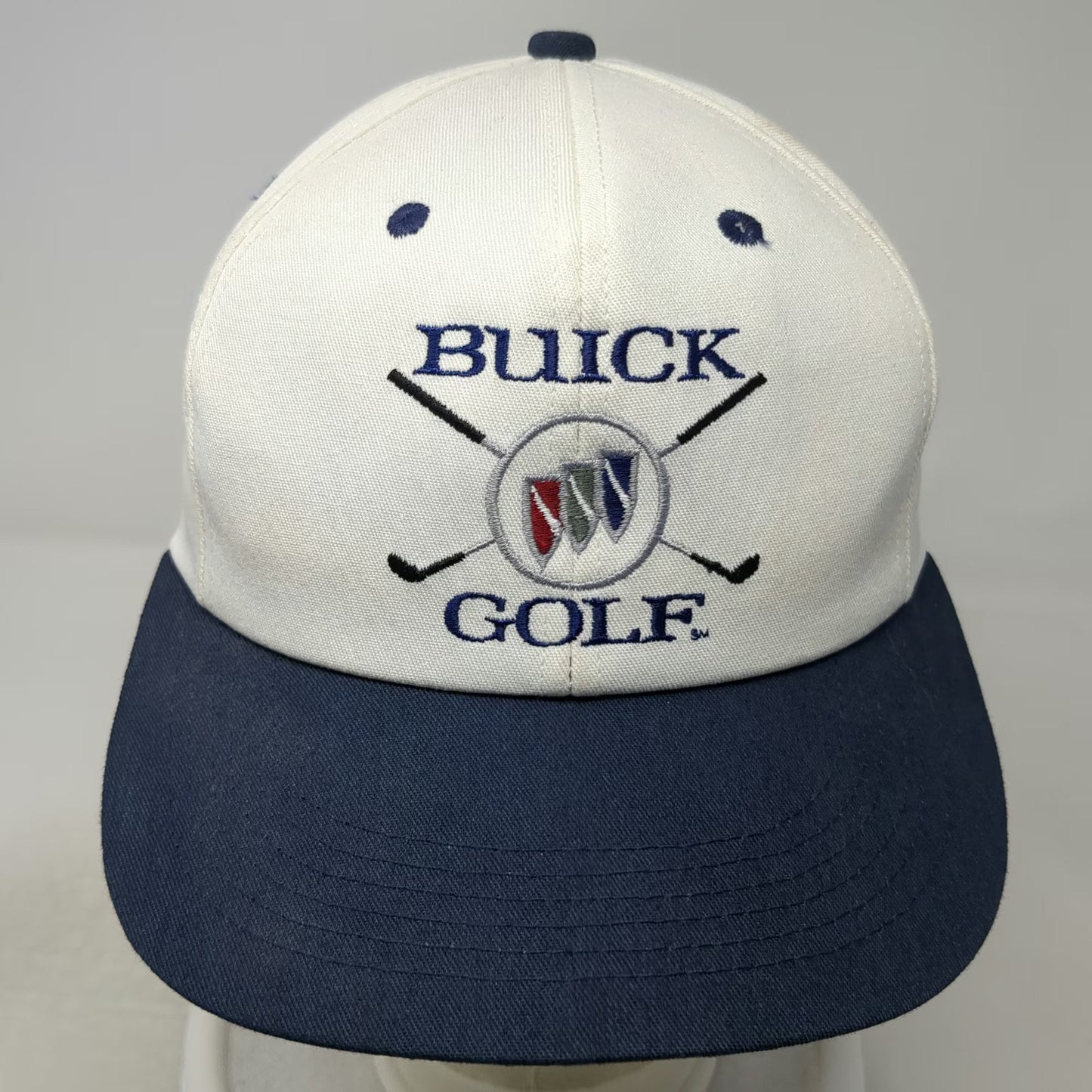 K-Products Snapback White Blue One Size Buick Golf Crossed Clubs Made in USA Hat