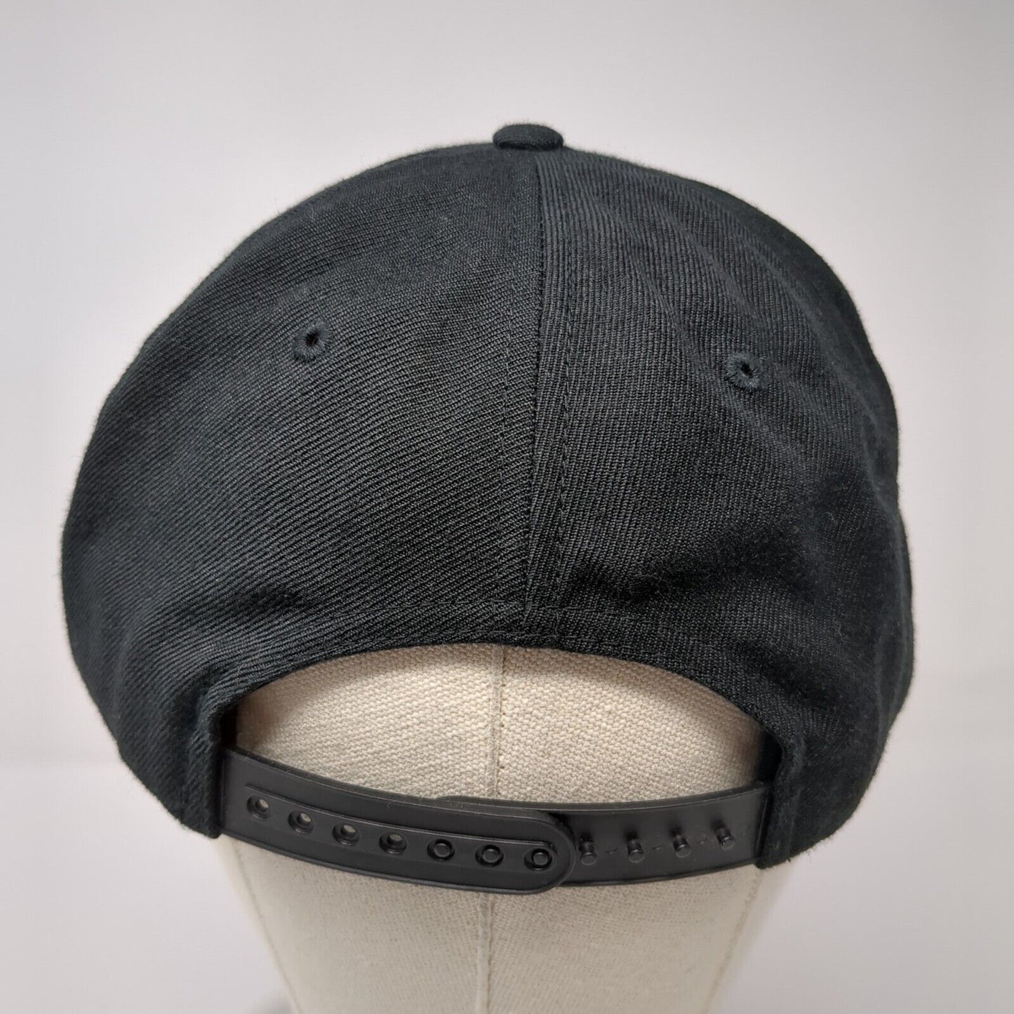 TC Snapback Hat Black OSFA Adjustable Embroidered Letters 6 Panel