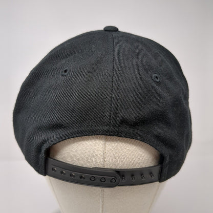 TC Snapback Hat Black OSFA Adjustable Embroidered Letters 6 Panel