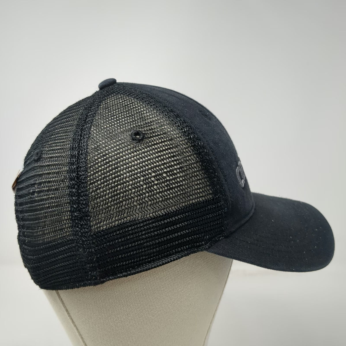 Carhartt Trucker Hat Black Gray One Size Mesh Back Snapback Embroidered Logo