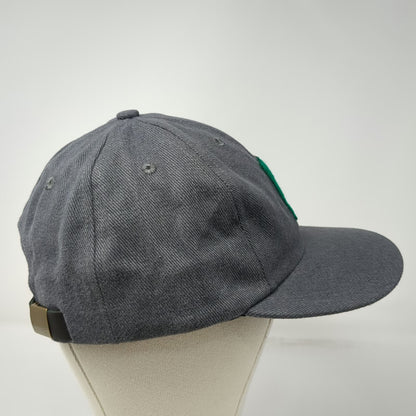 Baseball Cap Gray One Size Made in USA Slideback Green Felt Letter R 6-Panel Hat