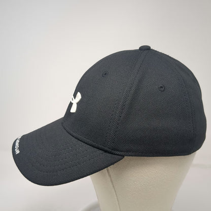 Under Armour Baseball Cap Black Size M Logo Curved Brim Stretch Fit HeatGear Hat