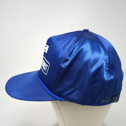 Mohr's 5 Panel Blue Hat One Size Kodiak Northwest Satin Rope Brim Logo Strap