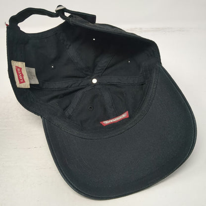 Levi's Baseball Cap Black One Size Red Patch Logo Hat Slideback Strap Cotton
