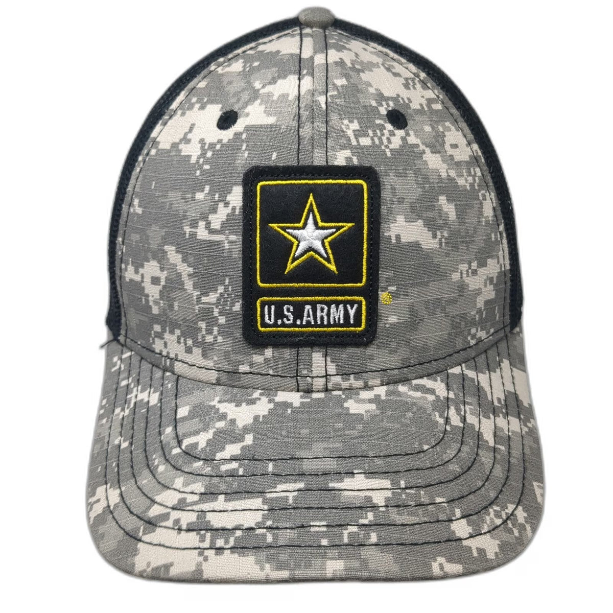 Bioworld Trucker Hat Gray Black One Size Digital Camo U.S. Army Snapback hat