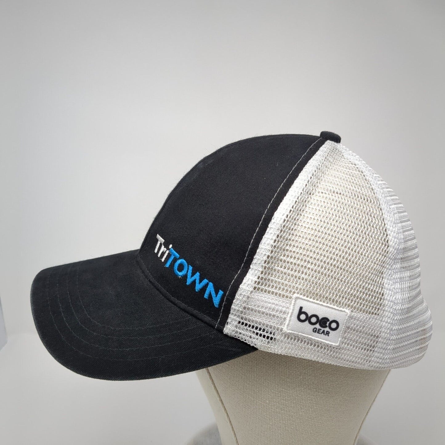 TriTown Snapback Trucker Hat Black One Size Adjustable Mesh Back Boco Gear