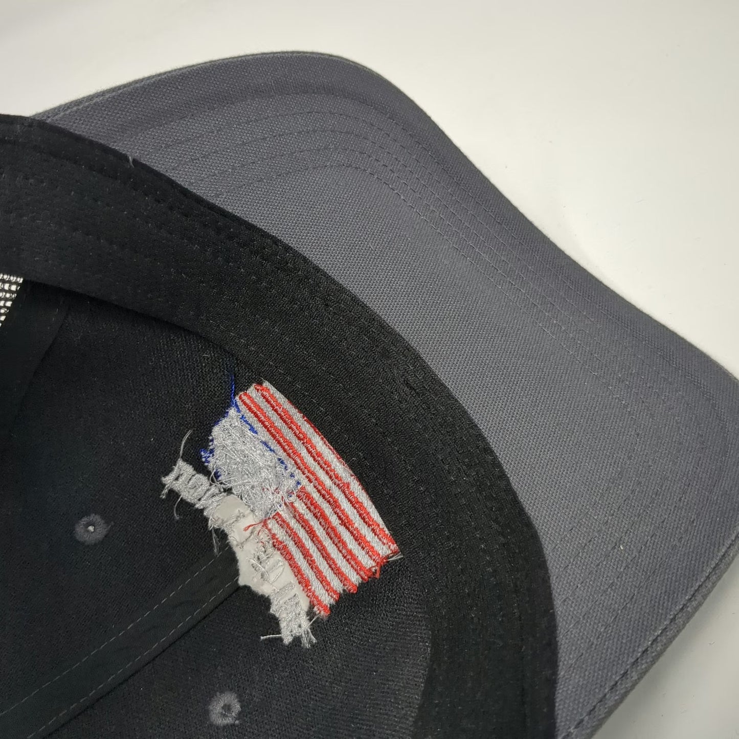 Carhartt Trucker Hat Gray One Size American Flag Snapback Graphic Mesh Hat